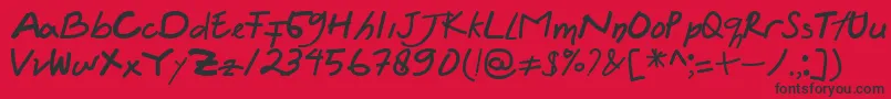 Felicia Regular-Schriftart – Schwarze Schriften auf rotem Hintergrund