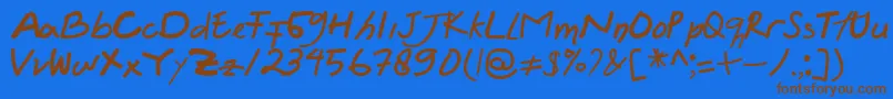 Felicia Regular Font – Brown Fonts on Blue Background