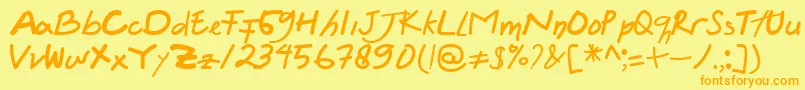 Шрифт Felicia Regular – оранжевые шрифты на жёлтом фоне