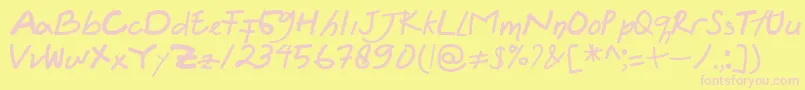 Felicia Regular Font – Pink Fonts on Yellow Background