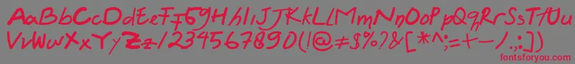 Felicia Regular Font – Red Fonts on Gray Background