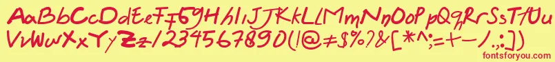 Felicia Regular Font – Red Fonts on Yellow Background