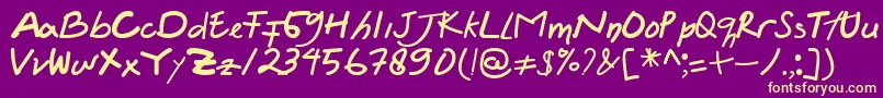 Felicia Regular Font – Yellow Fonts on Purple Background