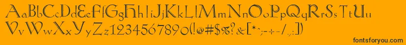 KochAntiquaZier Font – Black Fonts on Orange Background