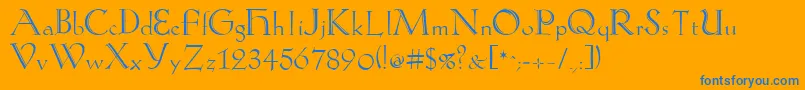 KochAntiquaZier Font – Blue Fonts on Orange Background