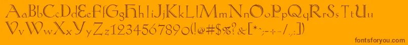 KochAntiquaZier Font – Brown Fonts on Orange Background