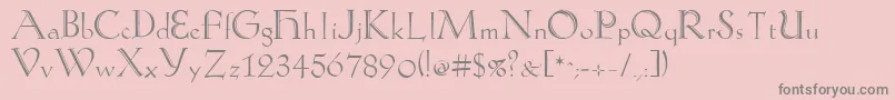 KochAntiquaZier-Schriftart – Graue Schriften auf rosa Hintergrund
