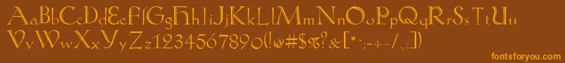 KochAntiquaZier Font – Orange Fonts on Brown Background