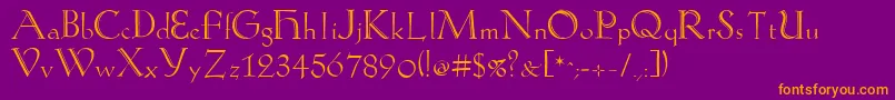 KochAntiquaZier Font – Orange Fonts on Purple Background