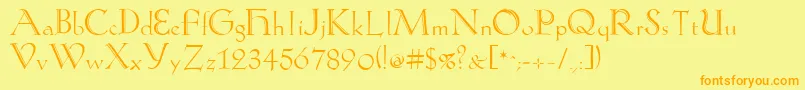 KochAntiquaZier Font – Orange Fonts on Yellow Background