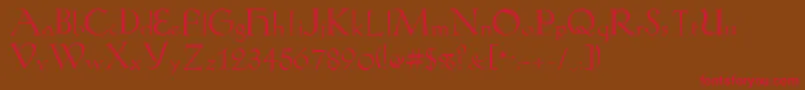 KochAntiquaZier Font – Red Fonts on Brown Background