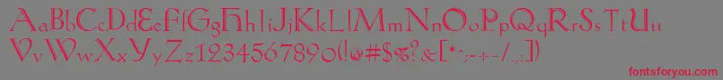 KochAntiquaZier Font – Red Fonts on Gray Background