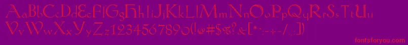 KochAntiquaZier Font – Red Fonts on Purple Background