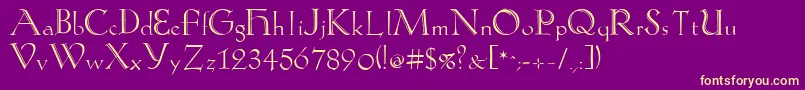 KochAntiquaZier Font – Yellow Fonts on Purple Background