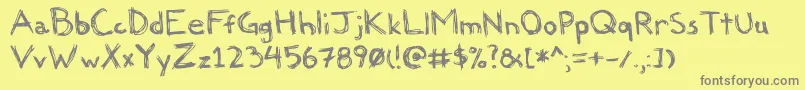 Felicia-Schriftart – Graue Schriften auf gelbem Hintergrund