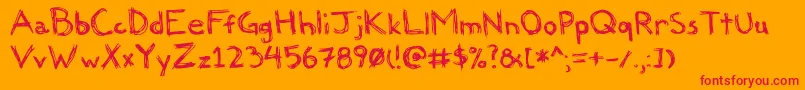 Felicia Font – Red Fonts on Orange Background