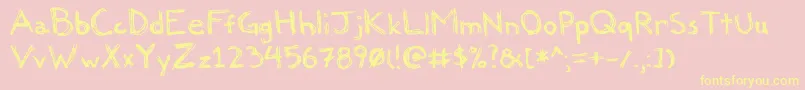 Felicia Font – Yellow Fonts on Pink Background