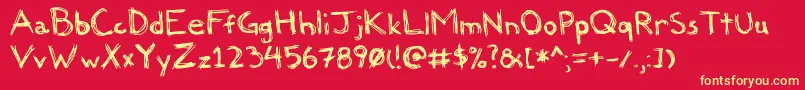 Felicia Font – Yellow Fonts on Red Background