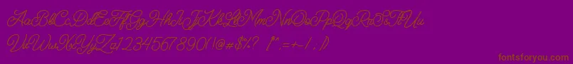 Felician Demo-Schriftart – Braune Schriften auf violettem Hintergrund