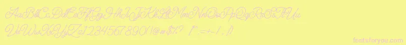 Felician Demo-Schriftart – Rosa Schriften auf gelbem Hintergrund