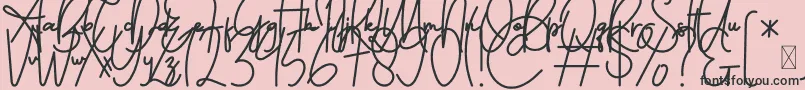 Fonte FeliciaSignature Script – fontes pretas em um fundo rosa