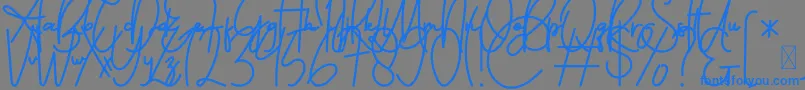 FeliciaSignature Script-Schriftart – Blaue Schriften auf grauem Hintergrund