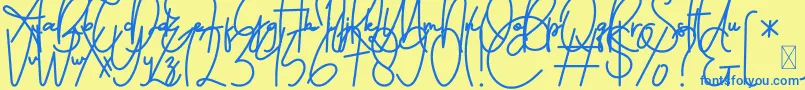 fuente FeliciaSignature Script – Fuentes Azules Sobre Fondo Amarillo