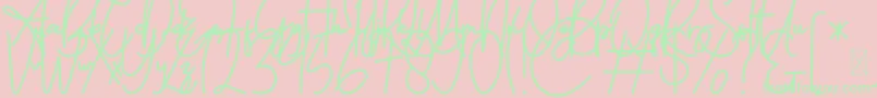 FeliciaSignature Script-Schriftart – Grüne Schriften auf rosa Hintergrund