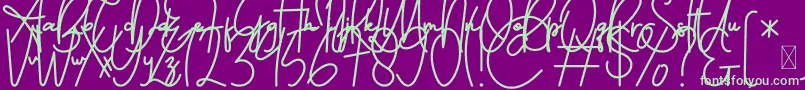 fuente FeliciaSignature Script – Fuentes Verdes Sobre Fondo Morado