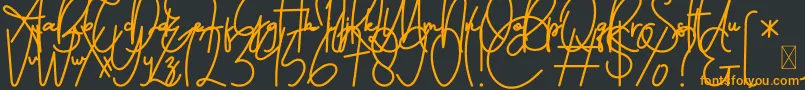 FeliciaSignature Script-fontti – oranssit fontit mustalla taustalla