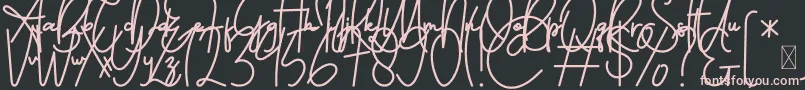 FeliciaSignature Script-Schriftart – Rosa Schriften auf schwarzem Hintergrund