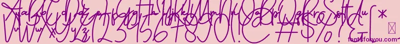 FeliciaSignature Script Font – Purple Fonts on Pink Background