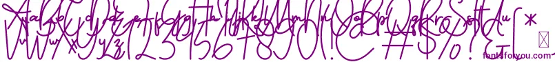 FeliciaSignature Script-Schriftart – Violette Schriften auf weißem Hintergrund