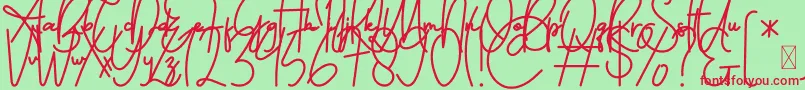 FeliciaSignature Script Font – Red Fonts on Green Background