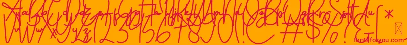 fuente FeliciaSignature Script – Fuentes Rojas Sobre Fondo Naranja