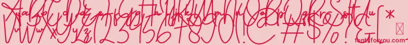 fuente FeliciaSignature Script – Fuentes Rojas Sobre Fondo Rosa