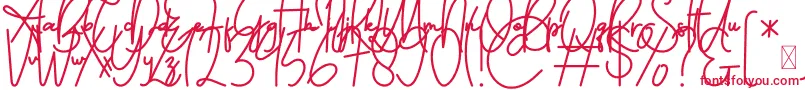 Czcionka FeliciaSignature Script – czerwone czcionki