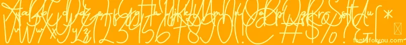 fuente FeliciaSignature Script – Fuentes Amarillas Sobre Fondo Naranja