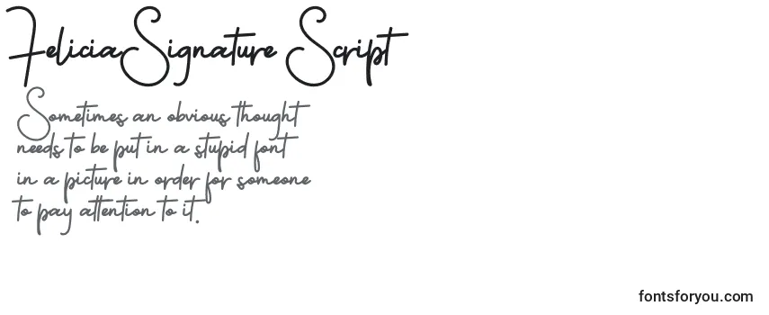 Reseña de la fuente FeliciaSignature Script