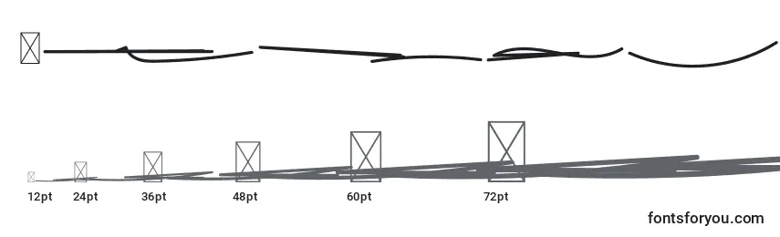 Tamanhos de fonte FeliciaSignature Swash
