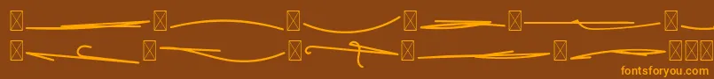 フォントFeliciaSignature SwashFeliciaSignature Swash – オレンジ色の文字が茶色の背景にあります。
