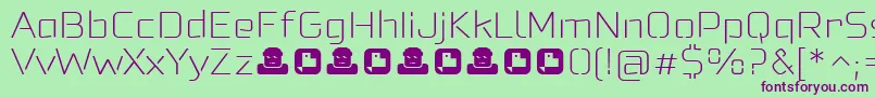 Felonast ExtraLight Font – Purple Fonts on Green Background