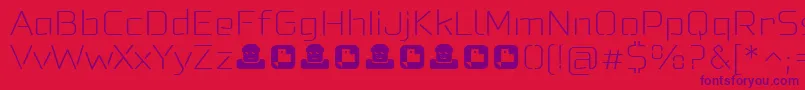 Felonast ExtraLight Font – Purple Fonts on Red Background