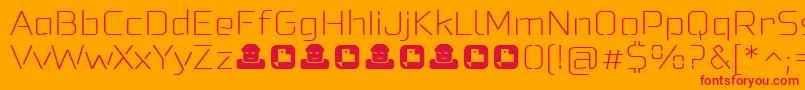 Felonast ExtraLight Font – Red Fonts on Orange Background