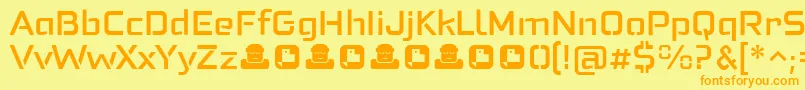 Police Felonast Medium – polices orange sur fond jaune
