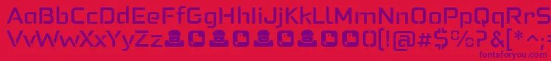 Felonast Medium-Schriftart – Violette Schriften auf rotem Hintergrund