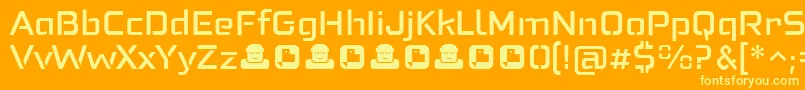 Felonast Medium-Schriftart – Gelbe Schriften auf orangefarbenem Hintergrund