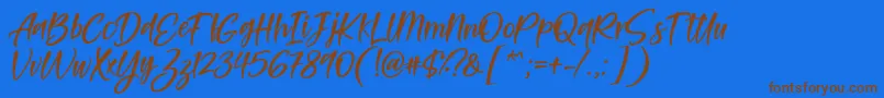 Feltarigo Font by 7NTypes-fontti – ruskeat fontit sinisellä taustalla