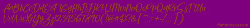Feltarigo Font by 7NTypes-Schriftart – Braune Schriften auf violettem Hintergrund