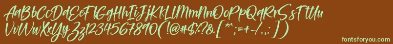 Feltarigo Font by 7NTypes Font – Green Fonts on Brown Background